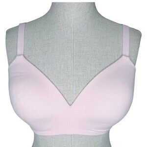 Wacoal How Perfect Soft Cup Wireless Bra sz 32DD * Pink Wire Free Comfy No Wire